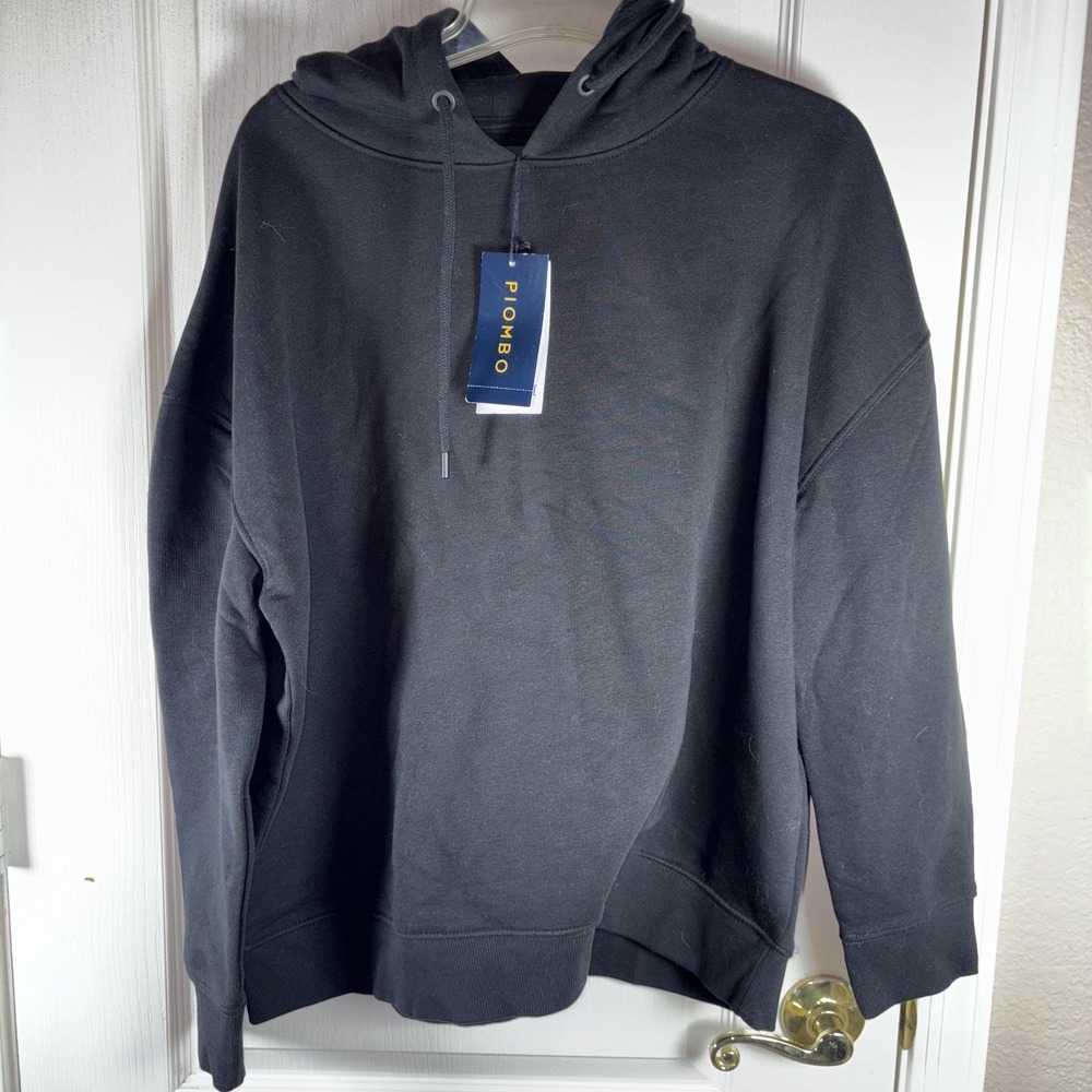 Piombo Men's Pullover Hoodie Black‎ Size M Casual Streetwear Sweatshirt
